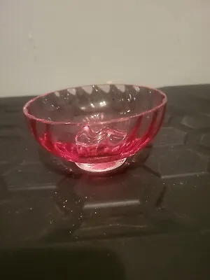 Buy Vintage Caithness Cranberry Pink Glass Footed Dish/Bowl • 20£