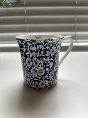 Buy Queens Bone China Mug Blue Story 'Victorian Calico' White And Blue Floral VGC. • 12.50£