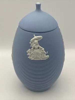 Buy Unusual Egg Shaped Wedgwood Jasperware Lidded Jar Neoclassical Decoration 6” • 12.99£