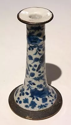 Buy Candlestick - Blue White Pottery - Antique Victorian/arts And Crafts? Delft? • 124.99£