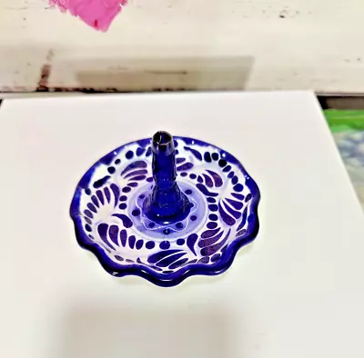 Buy Telavera Mexican Pottery Hand Painted Cobalt Blue And White Ring Holder • 4.38£