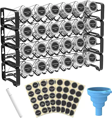 Buy Lekind Spice Rack Organizer 24 Blank Square Spice Cans, Spice Labels • 61.22£