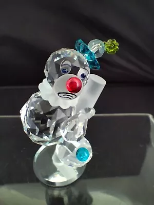 Buy Vintage Crystal Glass Faceted Clown On A Unicycle Figure, Ornament Swarovski ? • 99£