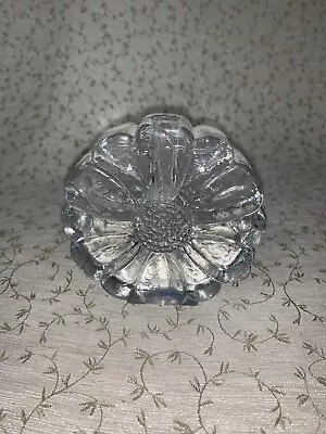 Buy RARE!! Vtg NYBRO Swedish Crystal Glass Candle Holder Flower Design MCM 4.25” • 23.57£