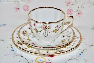 Buy Extremely Rare Hand Painted Staffordshire Bone China Tea Set Trio Bow Cup Plate • 8£