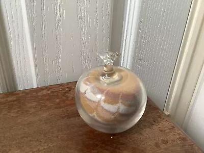 Buy Vintage Alum Bay Art Glass Clear Glass Sand Filled Apple Paperweight • 5.99£
