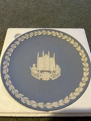 Buy Wedgwood Pale Blue Jasperware 1987 Christmas Plate ‘Guildhall London’ Boxed • 10£