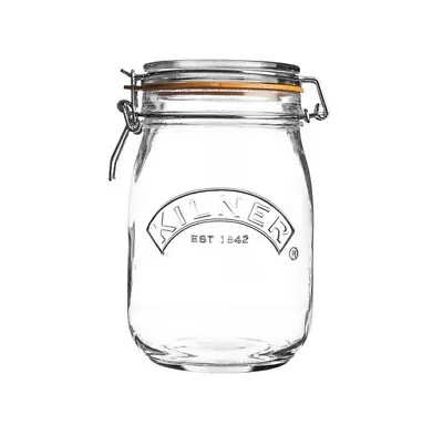 Buy Kilner 1L Round Clip Top Glass Food Storage Preserve Jar Canister Pot 1000ml • 8.19£