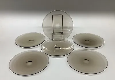 Buy Orrefors Astrid Series Smoke Glass Plates X 6 By Simon Gate C1923 • 60£