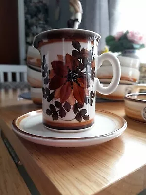 Buy Jersey Pottery Set Vintage 6 Brown Floral Handled Bowls  Jug  Plate Sugar Bowl • 16£