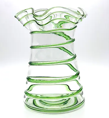 Buy Art Nouveau Stuart & Sons Green Trailed Glass Vase, Circa 1900 • 175£