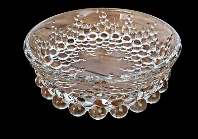 Buy Vintage Glass Bowl By Walther Glas Bubble Optics Fruit Bowl Deco Retro 70s RARE • 19.99£