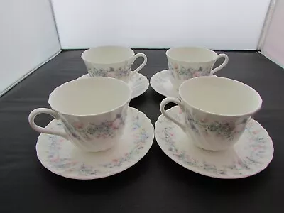 Buy 4x Wedgwood Angela  Fluted Tea Cups & Saucers  Excellent Condition • 20£