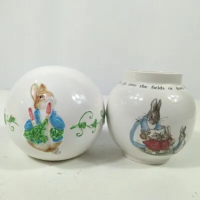 Buy Peter Rabbit Beatrix Potter Money Bank Enesco Vase Wedgwood • 14.99£