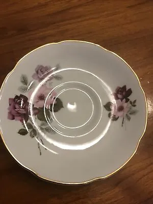Buy Royal Grafton Fine Bone China Made In England Saucer, Floral Purple And Pink • 9.59£