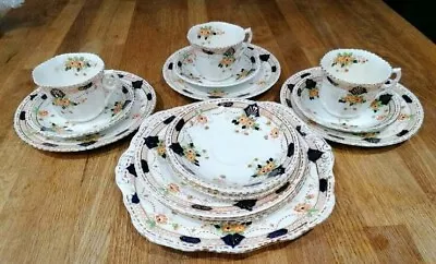 Buy Antique Phoenix China Part Tea Set 3 Trios And Additional Saucer & Plates E0001 • 12£