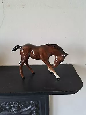 Buy Rare Vintage Beswick Brown Horse Foal Head Down To The Right • 8£