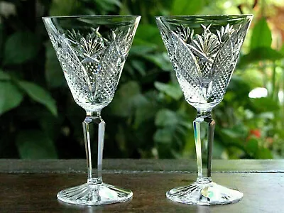 Buy Waterford Crystal Mooncoin Claret Wine Glasses Pair New Signed Rare • 129£