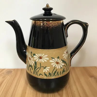 Buy Lovatt Langley Mill Coffee Pot Teapot 1 Pint Daisy Band Blue Glaze Vintage 1930s • 19.95£
