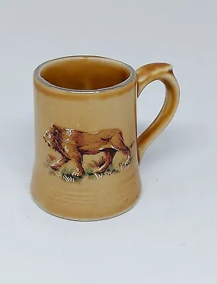 Buy Vintage Wade Mug Tankard Miniature Featuring Lion Ceramic Pottery Brown • 10£
