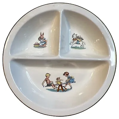Buy Vtg Child's Divided Bowl 22 K Gold Spring Bunny Lamb Salem China Co 8  Ceramic • 24.12£