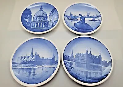 Buy Royal Copenhagen Butter Pats Denmark Small Plates Set Of 4 Blue Decorative Art • 14.38£