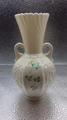 Buy Belleek China Twin Handled 'Urn' Vase : Shamrock Design : Made In Ireland : 6  • 18£