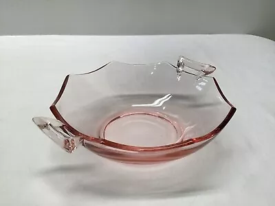 Buy Vintage Pink Depression Glass Small Handled Serving Bowl • 9.59£