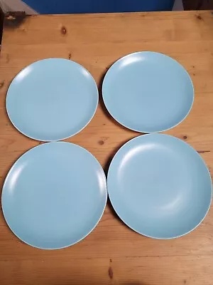 Buy 4 Poole Pottery Twintone Blue Dinner Plates • 30£