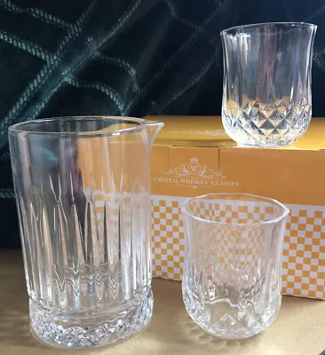 Buy Crystal Whiskey Glass Gift Set - 2 Glasses Plus Jug, Free Delivery , New • 8£