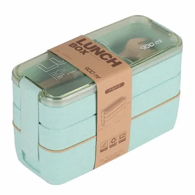Buy 3 Layer Lunch Box Spoon Fork Dinnerware Bento Box Set Food Storage Microwave UK • 5.97£