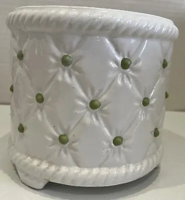 Buy Lovely Vintage St Michael (M&S) Italian ‘Quilt’ Ceramic Plant Pot White • 15.99£