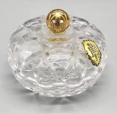 Buy Vintage Lead Crystal Crown Trinket Lidded Pot Made In Italy 3.5  • 19.95£