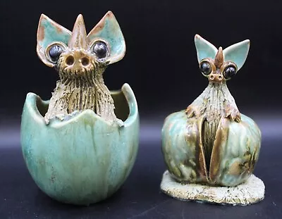 Buy 2x Vintage YARE DESIGNS POTTERY Baby Dragon In Egg & Nut Figurines - D33 • 9.99£