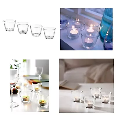 Buy TEA LIGHT Candle Holders 4 Pack IKEA Galej Glass • 6.80£