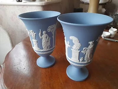 Buy Pair Of Wedgwood Jasper Ware Vases Good Size • 17£