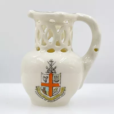 Buy Vintage Crested China Puzzle Jug Try How To Drink - Borough Of Gillingham Kent • 8£