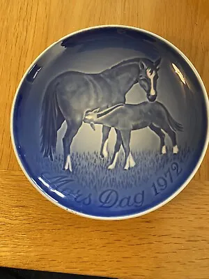 Buy Copenhagen B&G Porcelain Mare Horse And Young Plate Mother's Day Dated 1972 • 20£