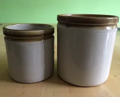 Buy Two Vintage Glazed  Stoneware Meat Roll Jars. • 15£