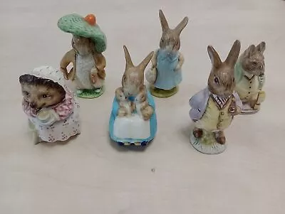Buy Beatrix Potter Characters 3 X Beswick 3 X Royal Albert Ceramic Figurines C1980s • 34.50£