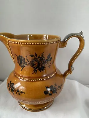 Buy Love D Nelson Pottery Rust & Black Floral Vtg Pitcher Circa 1956 England • 13.49£