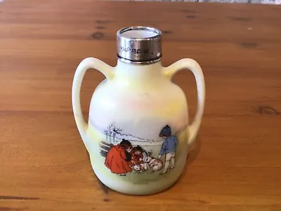 Buy Royal Bayreuth Bavaria Miniature Seriesware Vase Flask With Silver Collar C1915 • 19.99£