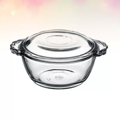 Buy Glass Steamed Egg Salad Mixing Fruit Soup Kitchen Bowl With Lid • 19.15£