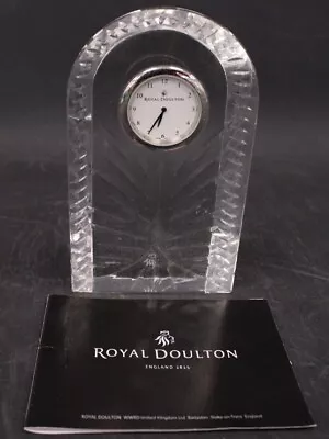 Buy Modern Contemporary ROYAL DOULTON CRYSTAL Clear Glass Quartz Clock 5  - A36 • 4.89£