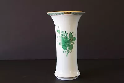 Buy Herend Hungary Hand Painted Chinese Bouquet Green Vase 7037 • 38.43£