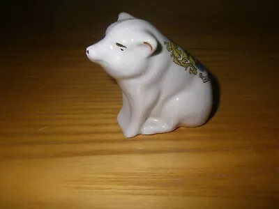 Buy Crested China  - Miniature SEATED PIG -  Crested For BOURNEMOUTH • 3£