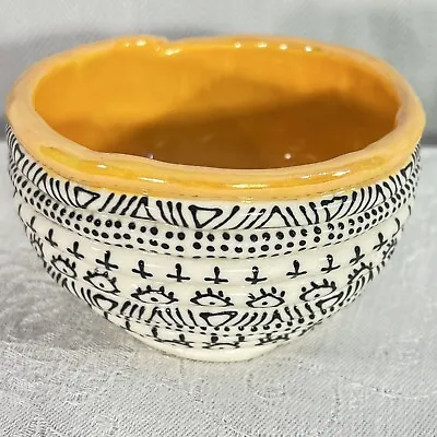 Buy Ashley Stewart Porcelain Glazed Handmade Coiled Patterned Pottery Bowl • 26.65£