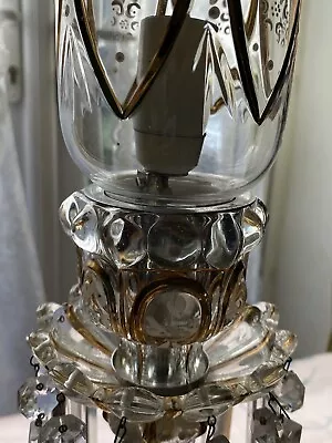 Buy Baccarat Crystal Medallion Prism Hurricane Candelabra Lamp Gorgeous • 175£