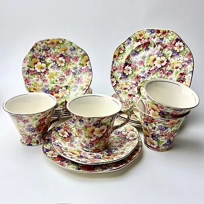 Buy 18 Pieces Of James Kent Fenton Du Barry Chintz Bone China Cup Saucer Side Plate • 45£