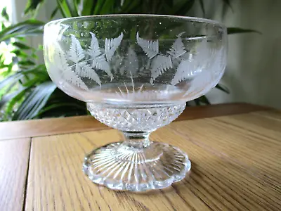 Buy Victorian Sowerby Antique Fern Design Glass Bonbon Dish Sugar Fruit Bowl Tazza • 14.99£